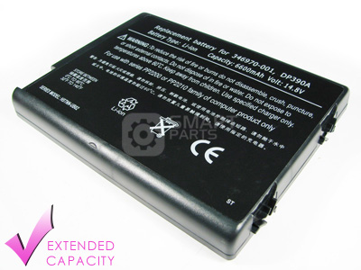 BC12E - High Capacity Battery for Compaq, HP Laptops (6600mA, Black, Li-ion, 14.8V)