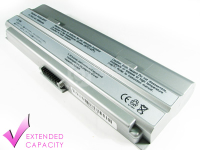 BS08E - High Capacity Battery for Sony - Vaio - PCG-TR3AP1 Laptop (6600mA, Silver, Li-ion, 11.1V)